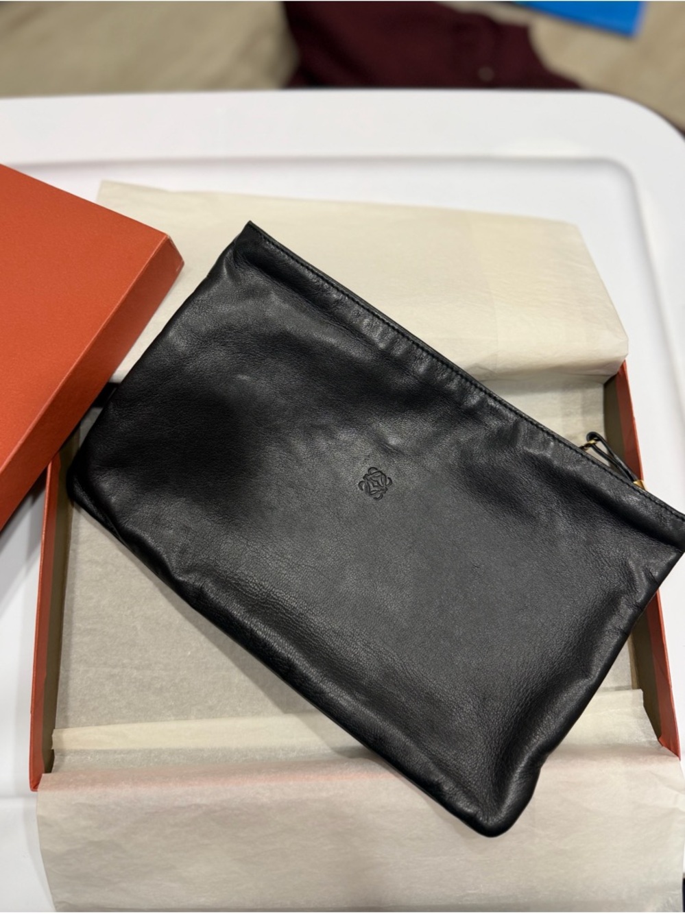Loewe Black Soft Leather Clutch/Pouch